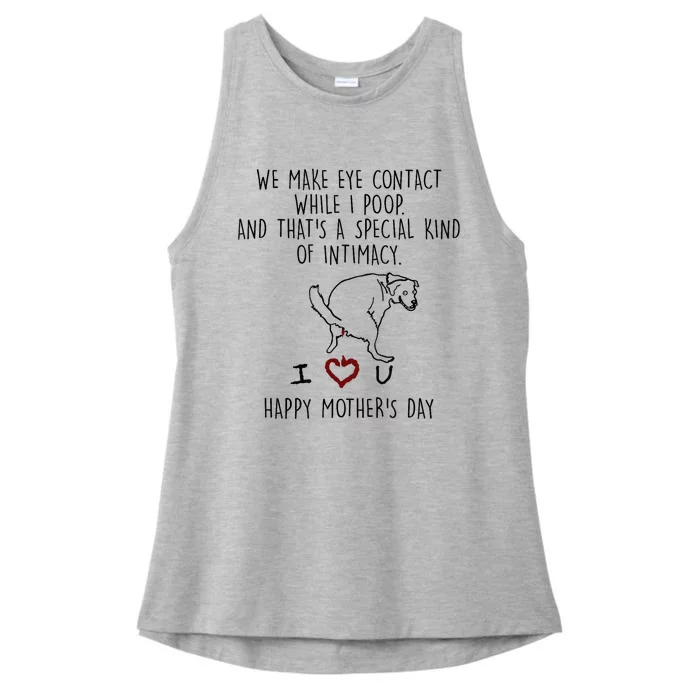 We Make Eye Contact While I Poop Funny Family Humor Ladies Tri-Blend Wicking Tank