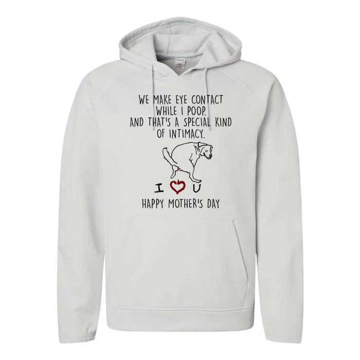 We Make Eye Contact While I Poop Funny Family Humor Performance Fleece Hoodie