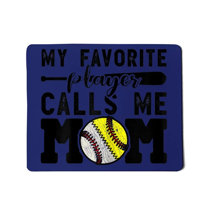 Womens My Favorite Baseball Player Calls Me Mom Cheer Mother Mousepad