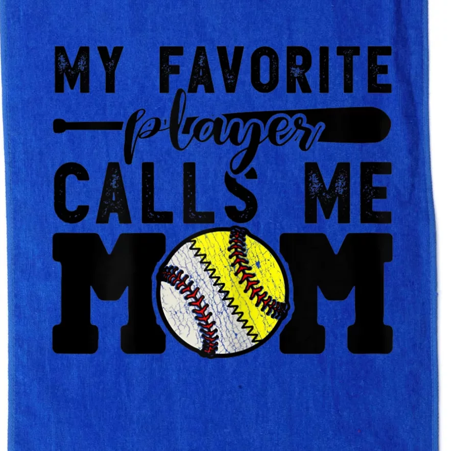 Womens My Favorite Baseball Player Calls Me Mom Cheer Mother Platinum Collection Golf Towel