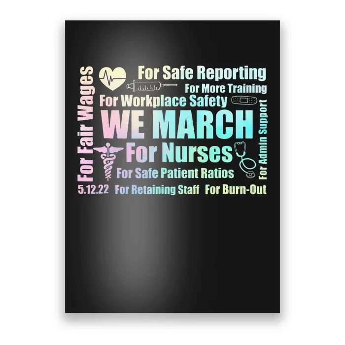 We March for Nurses Million Nurse March Wo Power Nurse Poster