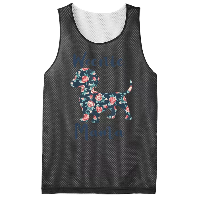 Weenie Mama Floral Weiner Dog Mom Funny Best Gift Mesh Reversible Basketball Jersey Tank