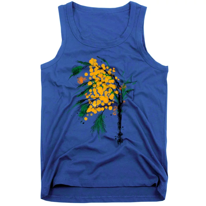 Watercolor Mimosa Flower Meaningful Gift Tank Top