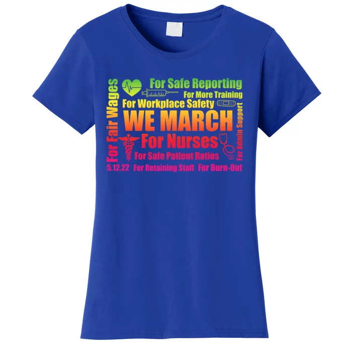 We March For Nurses Million Nurse March Power Nurse Gift Women's T-Shirt