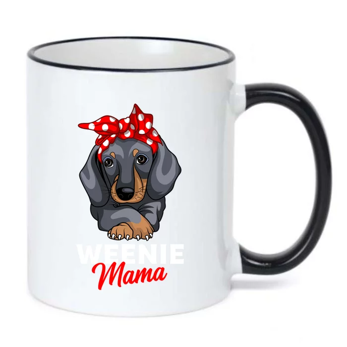 Weenie Mama Funny Dachshund Lover Weiner Dog Gift Black Color Changing Mug