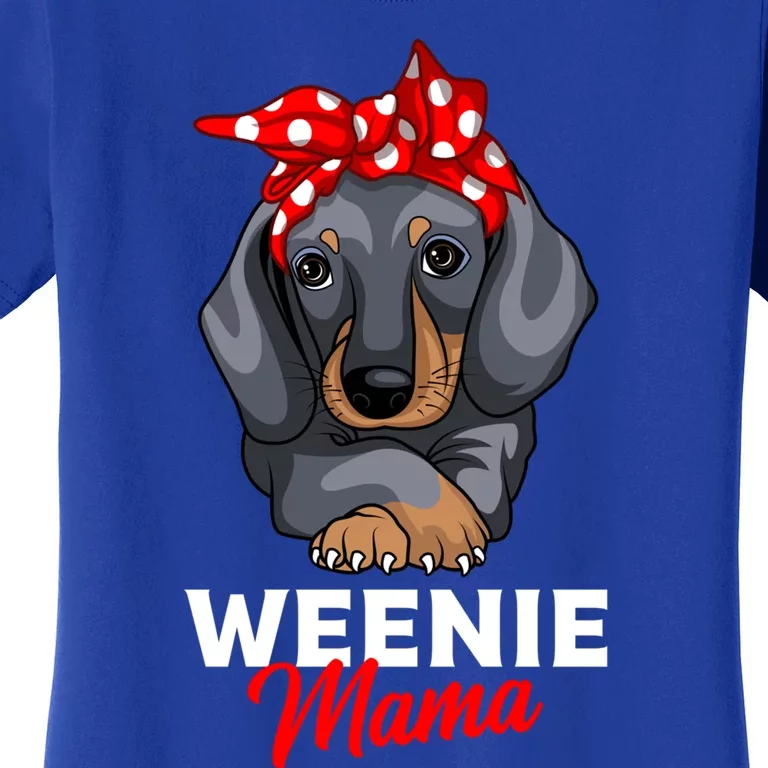 Weenie Mama Funny Dachshund Lover Weiner Dog Gift Women's T-Shirt