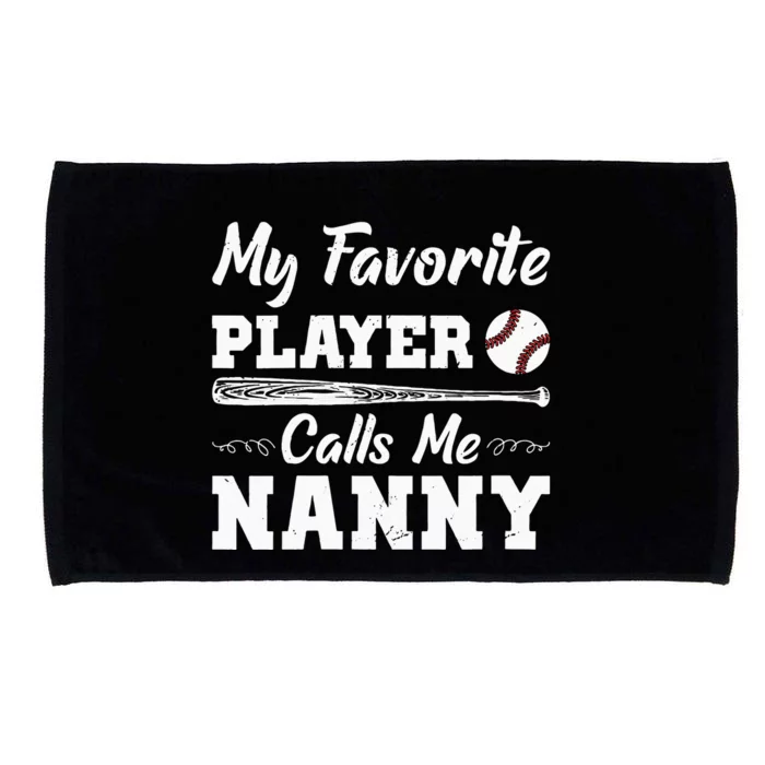 Womens My Favorite Player Calls Me Nanny Baseball Best Grandma Ever Microfiber Hand Towel