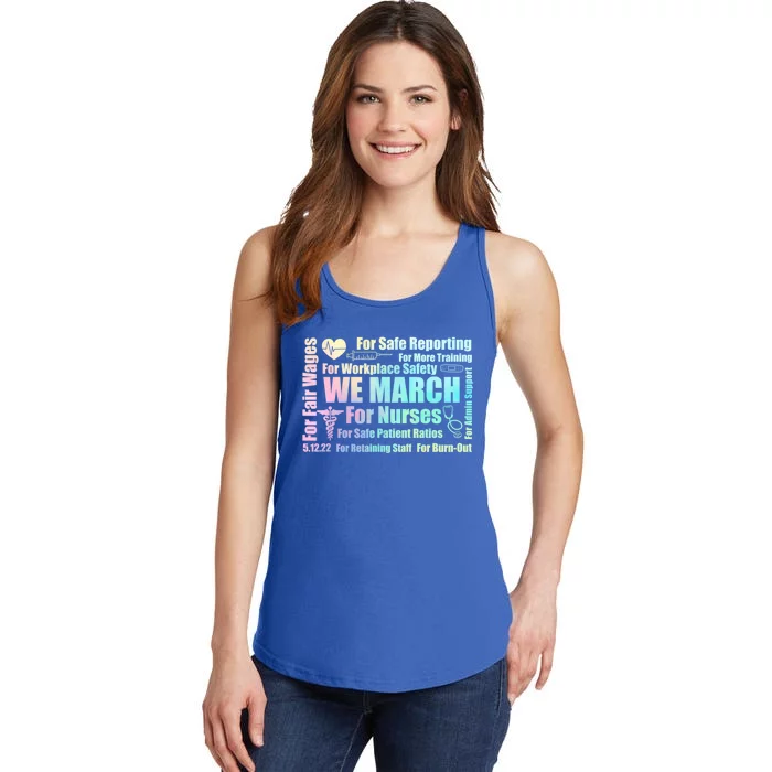 We March For Nurses Million Nurse March Power Nurse Funny Gift Ladies Essential Tank