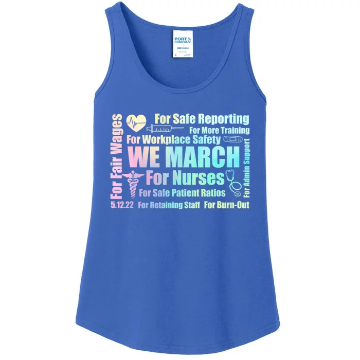 We March For Nurses Million Nurse March Power Nurse Funny Gift Ladies Essential Tank