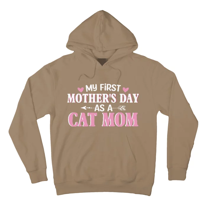 Women's My First Mother's Day As A Cat Mom Cat Lover Hoodie