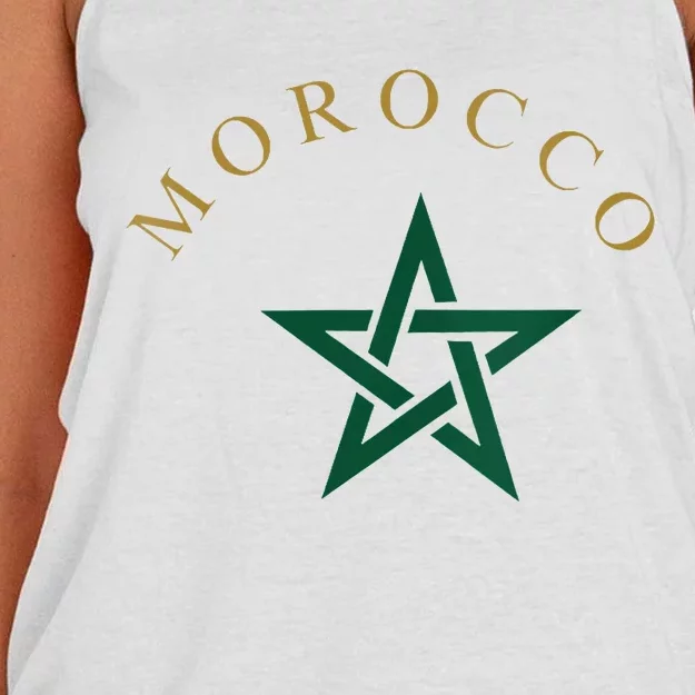 Wo Morocco Flag Design Apparel Design Women's Knotted Racerback Tank