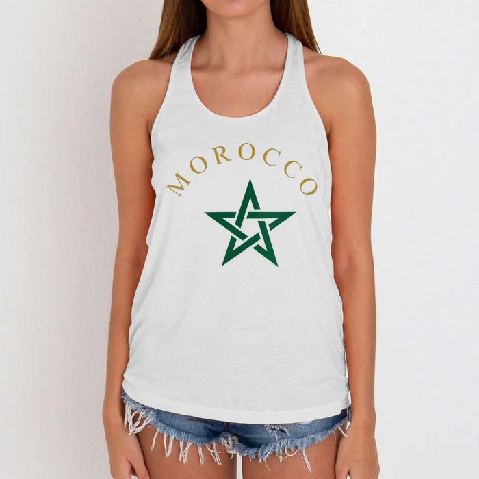 Wo Morocco Flag Design Apparel Design Women's Knotted Racerback Tank