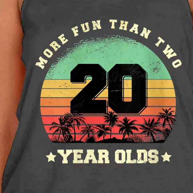 Wom.e.ns More Fun Than Two Twenty Year Olds 40th Birthday V-Neck Women's Knotted Racerback Tank