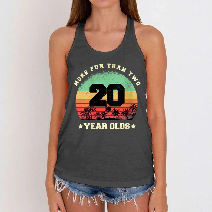 Wom.e.ns More Fun Than Two Twenty Year Olds 40th Birthday V-Neck Women's Knotted Racerback Tank