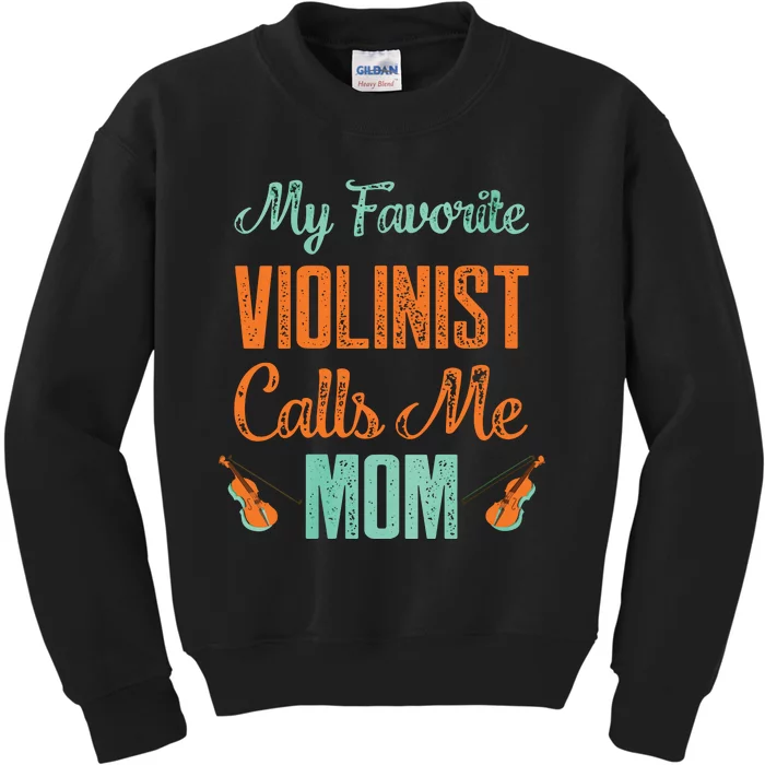 Womens My Favorite Violinist Calls Me Mom Violin Player Gifts VNeck Kids Sweatshirt