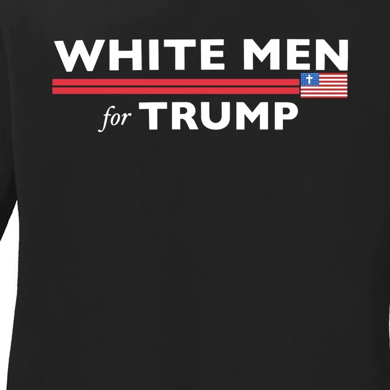 White M.E.N. For Trump Ladies Long Sleeve Shirt