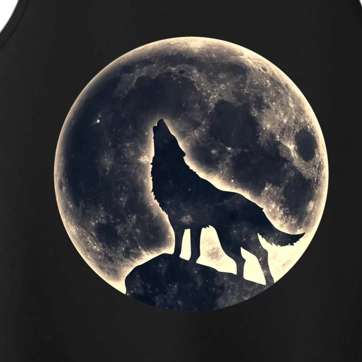 Wolf Moon Fantasy Wild Dog Wolves Performance Tank