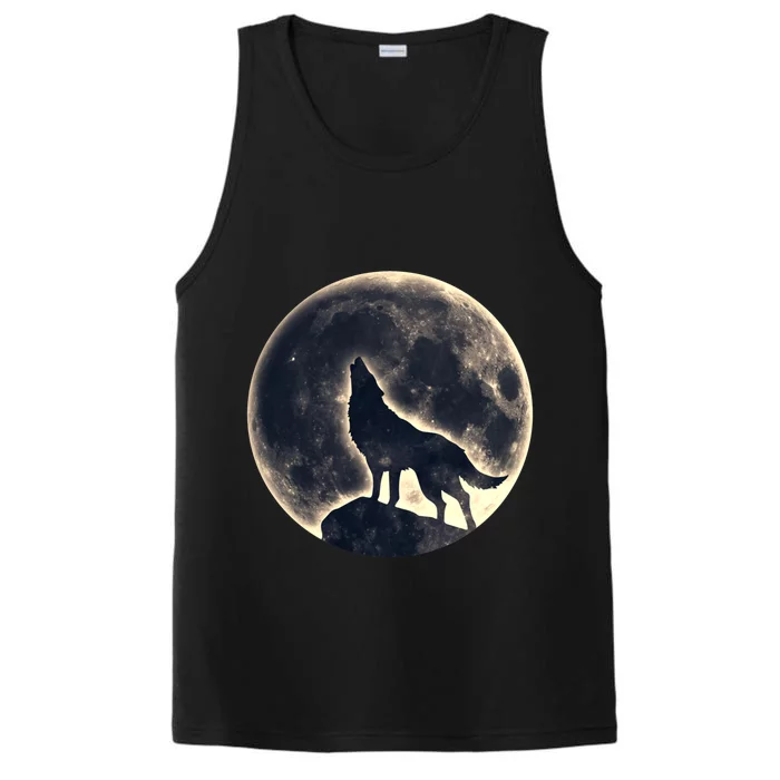 Wolf Moon Fantasy Wild Dog Wolves Performance Tank