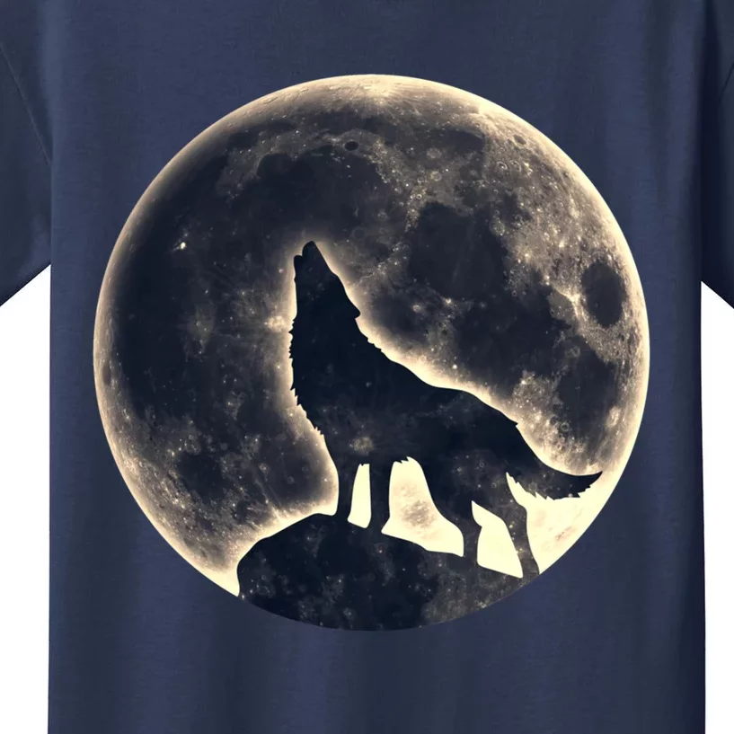 Wolf Moon Fantasy Wild Dog Wolves Kids T-Shirt