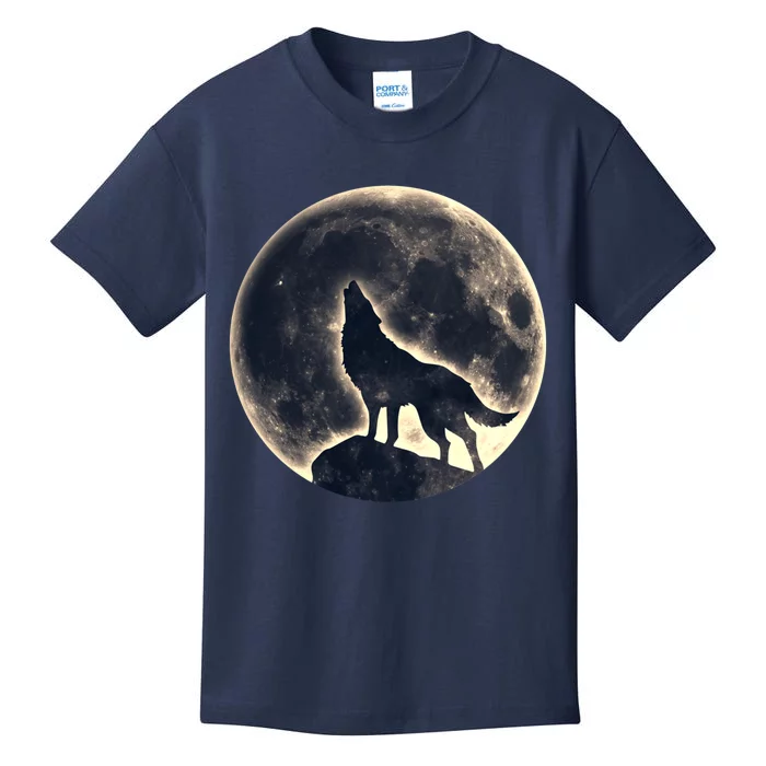 Wolf Moon Fantasy Wild Dog Wolves Kids T-Shirt