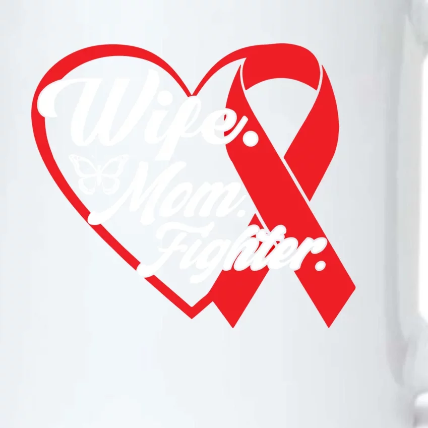 Wife Mom Fighter Heart Disease Awareness Gift Black Color Changing Mug