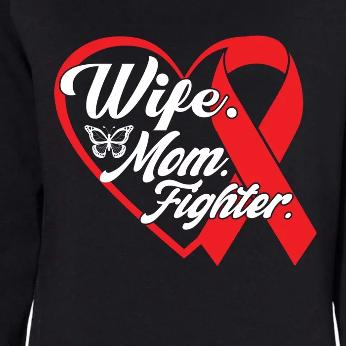 Wife Mom Fighter Heart Disease Awareness Gift Womens California Wash Sweatshirt