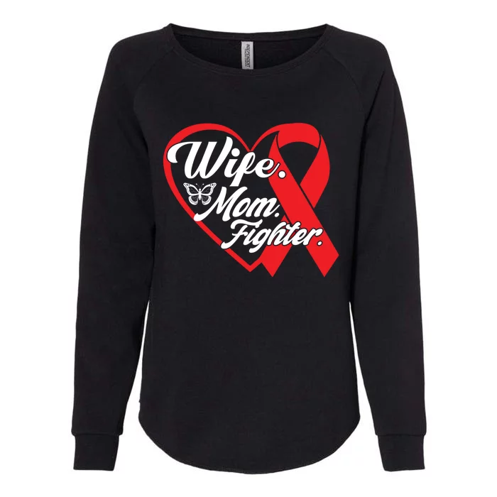 Wife Mom Fighter Heart Disease Awareness Gift Womens California Wash Sweatshirt