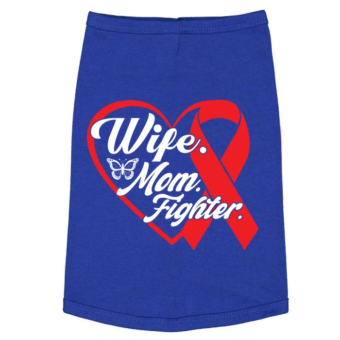 Wife Mom Fighter Heart Disease Awareness Gift Doggie Tank