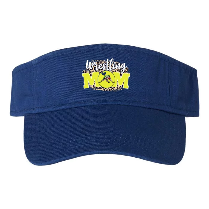 Wrestling Mom Funny Mother's Day For Mom Game Day Outfit Cute Gift Valucap Bio-Washed Visor