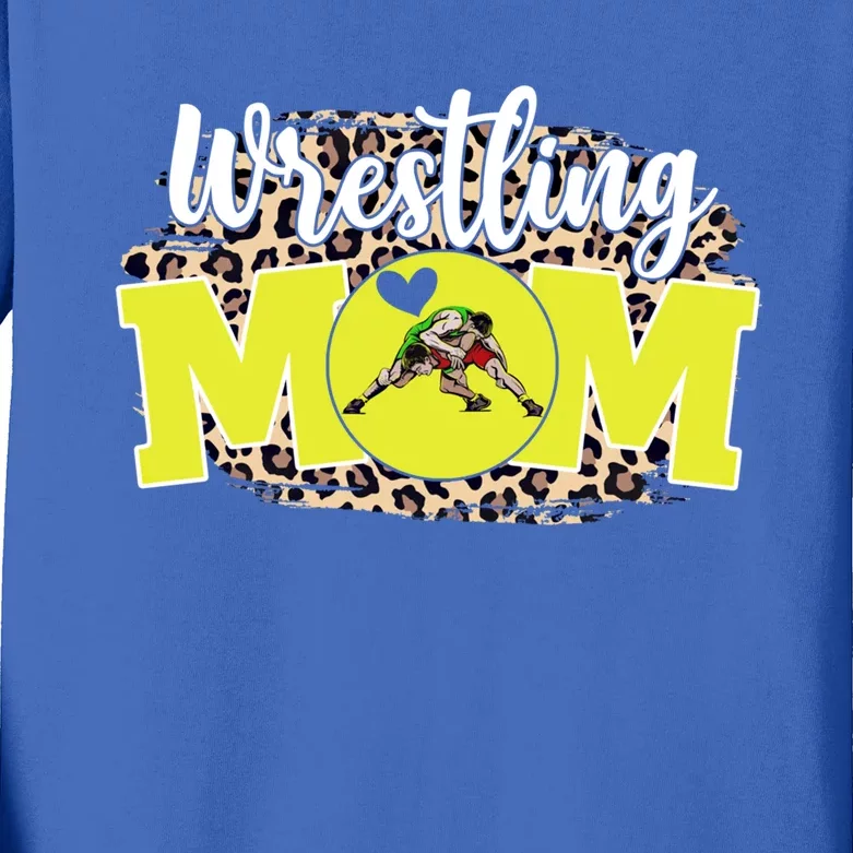 Wrestling Mom Funny Mother's Day For Mom Game Day Outfit Cute Gift Kids Long Sleeve Shirt