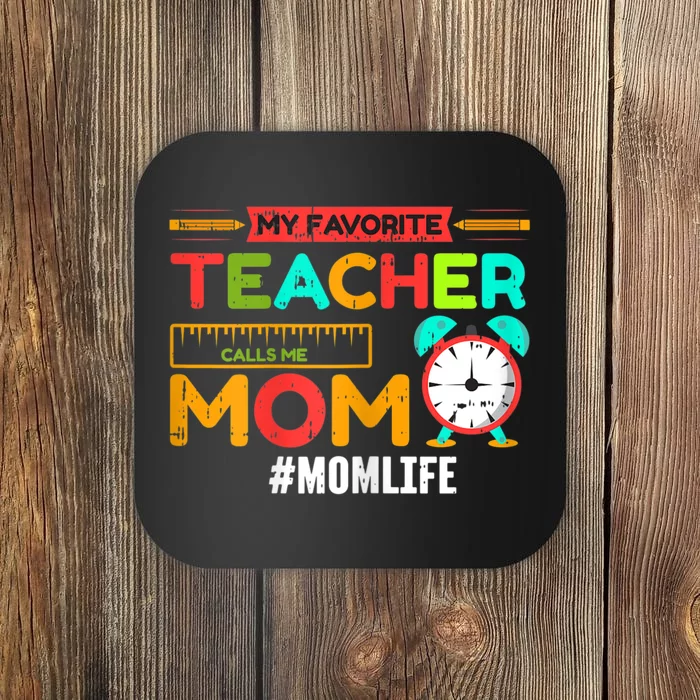 Womens My Favorite Teacher Mothers Day Retro Mom Life Momma Coaster