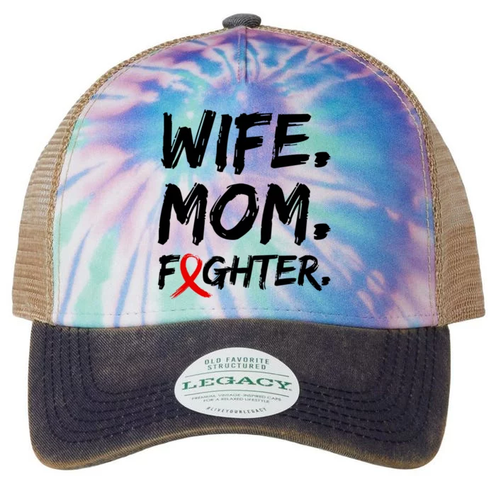 Wife Mom Fighter Breast Cancer Awareness Legacy Tie Dye Trucker Hat