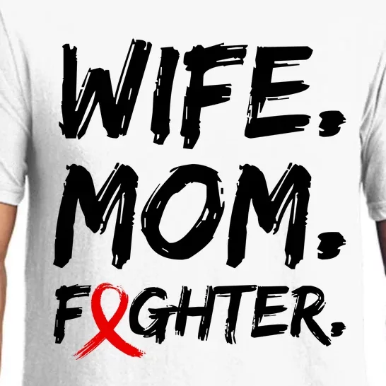 Wife Mom Fighter Breast Cancer Awareness Pajama Set