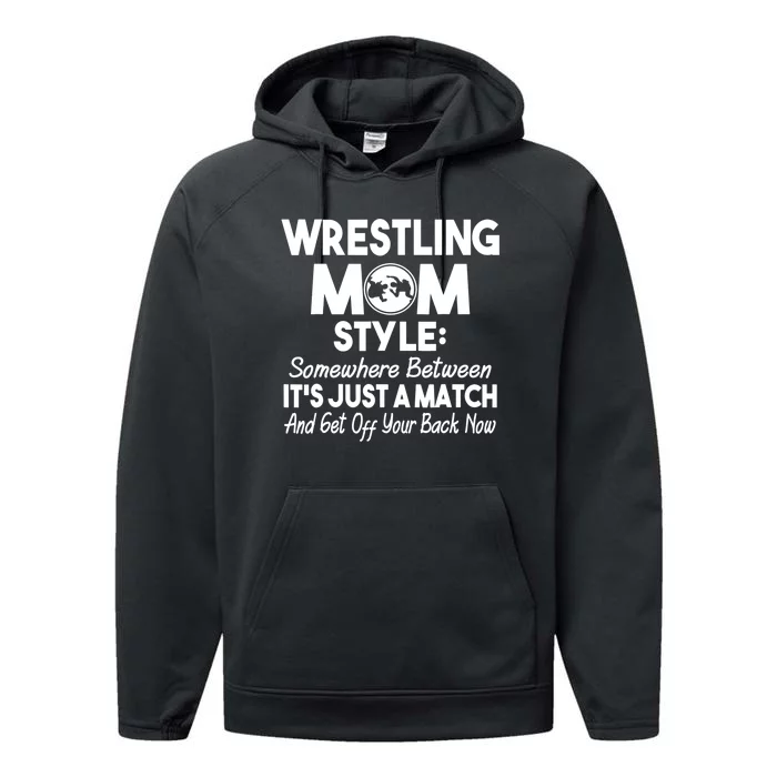 Wrestling Mom for Wo Funny Wrestle Wrestler Gifts Performance Fleece Hoodie