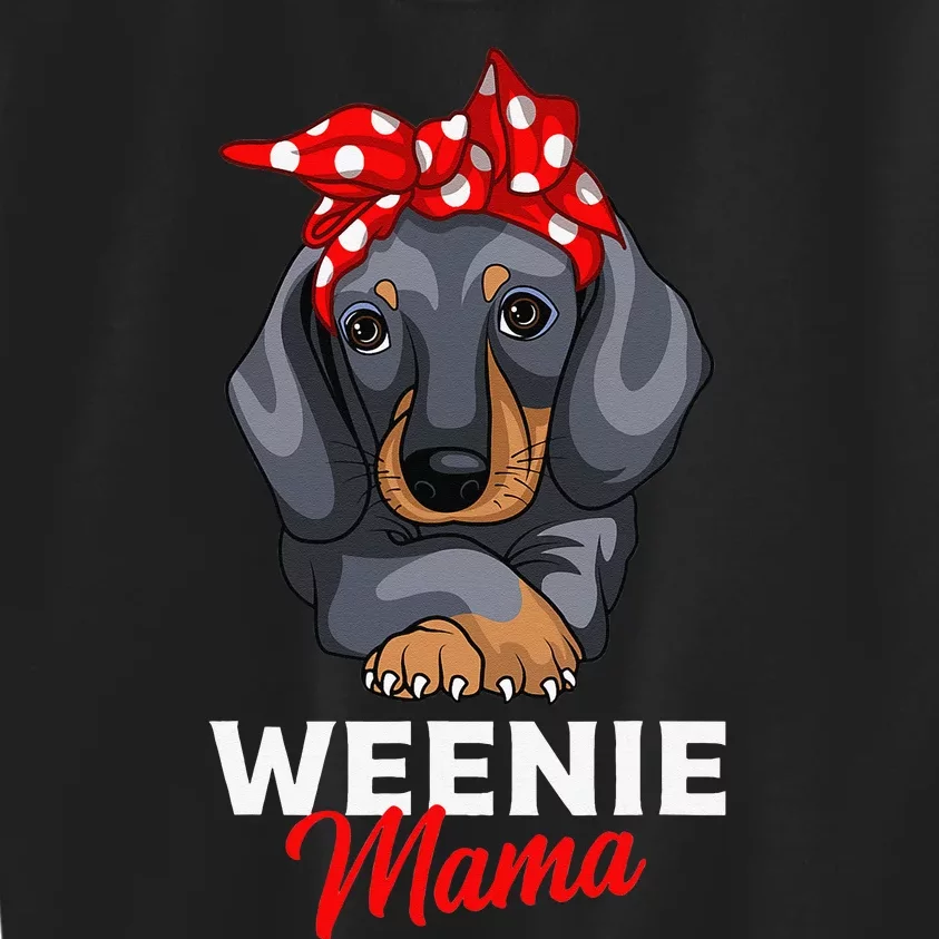 Weenie Mama Funny Dachshund Lover Kids Sweatshirt