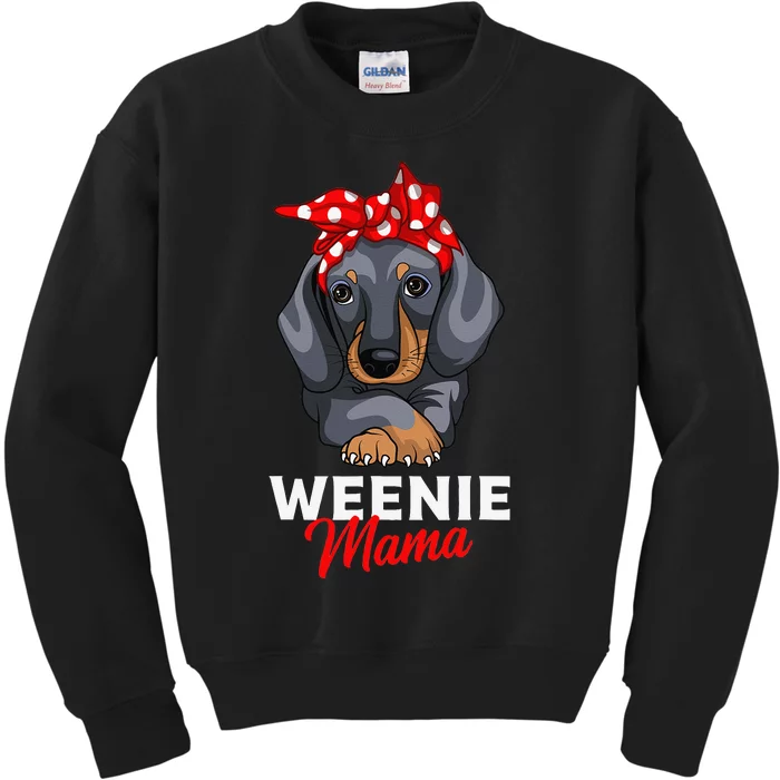 Weenie Mama Funny Dachshund Lover Kids Sweatshirt