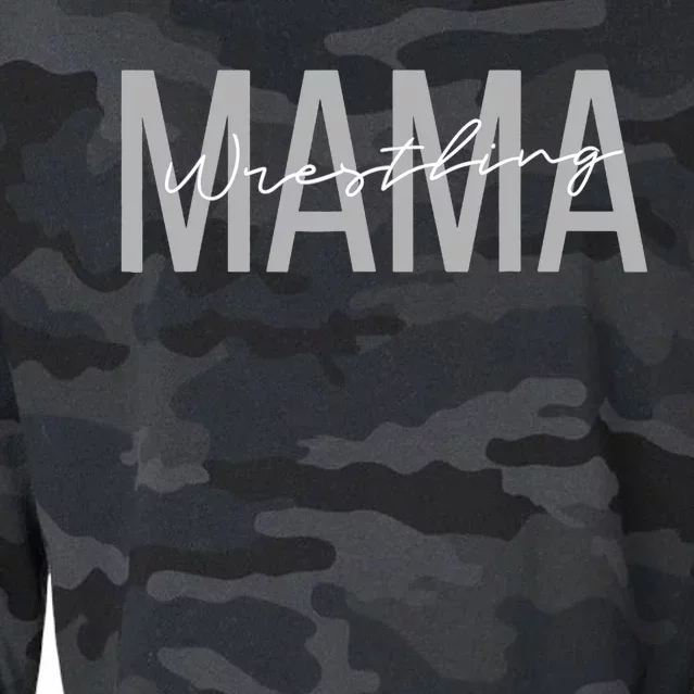 Wrestling Mom for Wo Funny Mama Wrestle Wrestler Cropped Pullover Crew