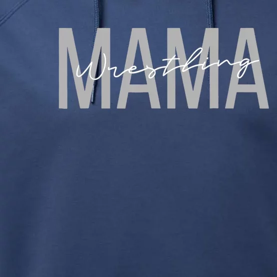 Wrestling Mom for Wo Funny Mama Wrestle Wrestler Performance Fleece Hoodie