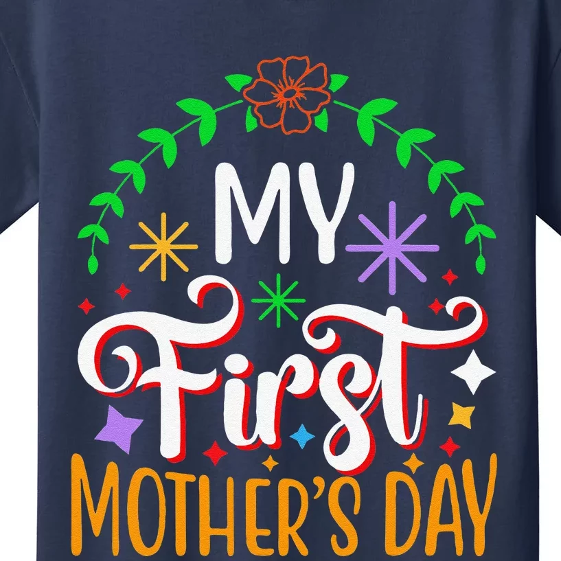 Women's My First Mothers Day Pregnancy Announcement Funny Kids T-Shirt