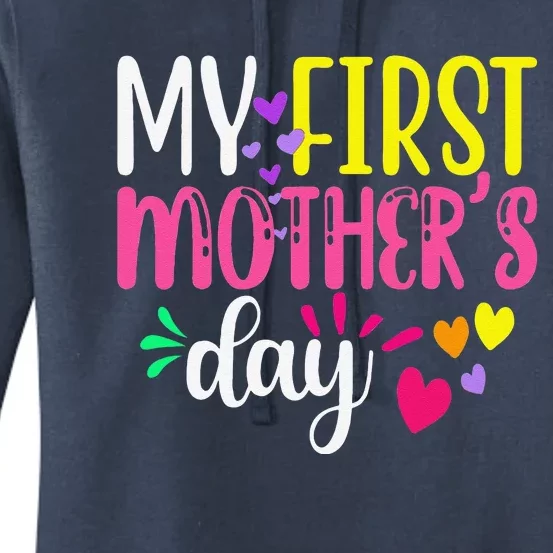 Women's My First Mothers Day Pregnancy Announcement Funy Cute Women's Pullover Hoodie