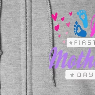 Women's My First Mothers Day Pregnancy Announcement Full Zip Hoodie