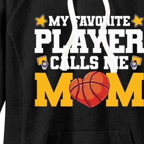 Wo My favourite player call me mom basketball Mothersday Women's Fleece Hoodie