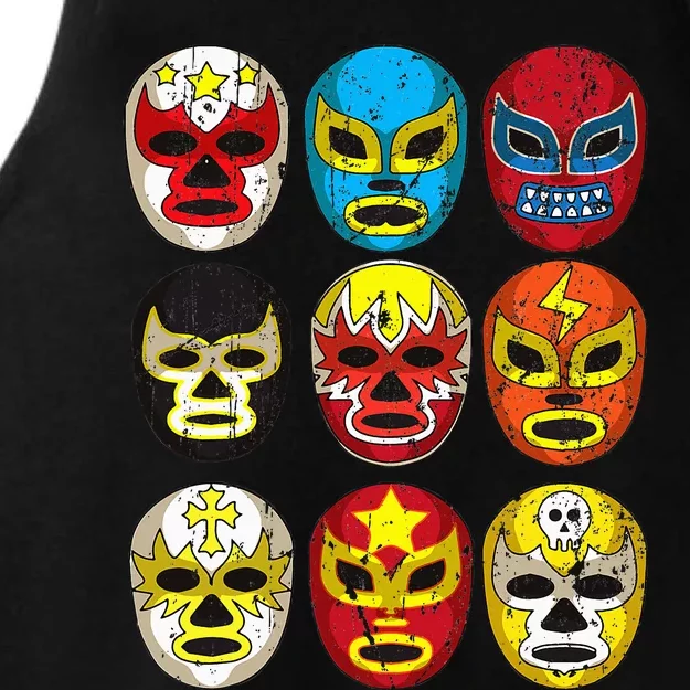 Wrestlers Masks Funny Ladies Tri-Blend Wicking Tank