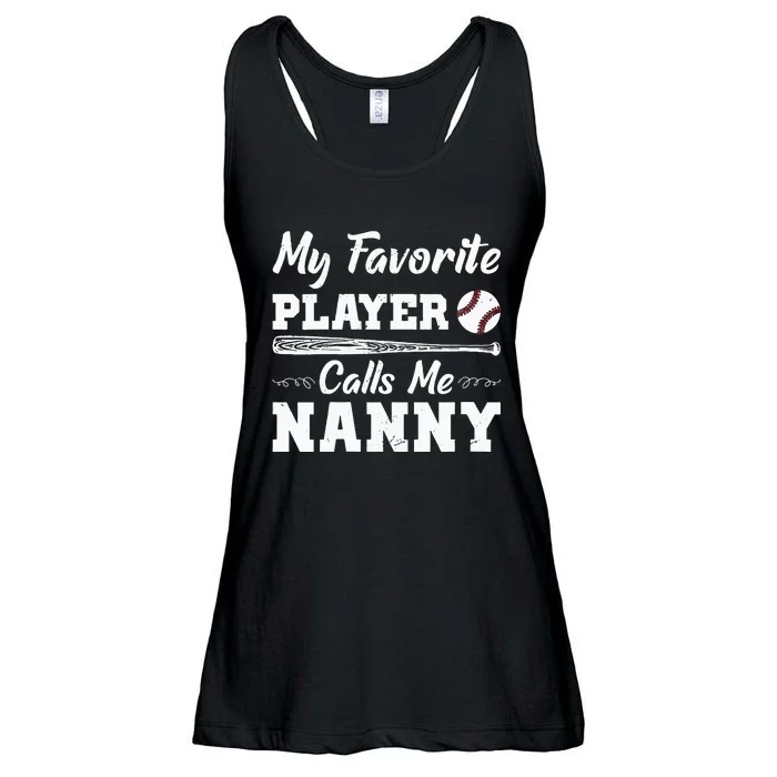 Womens My Favorite Player Calls Me Nanny Baseball Best Grandma Ever Ladies Essential Flowy Tank