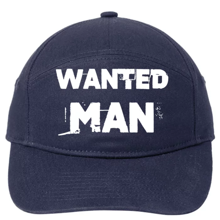 Wanted Man Funny Meme 7-Panel Snapback Hat