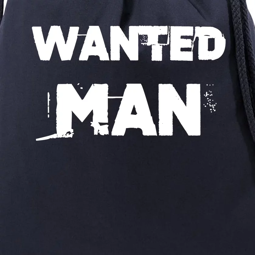 Wanted Man Funny Meme Drawstring Bag