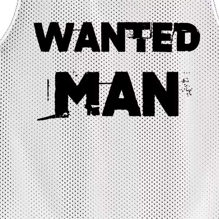 Wanted Man Funny Meme Mesh Reversible Basketball Jersey Tank