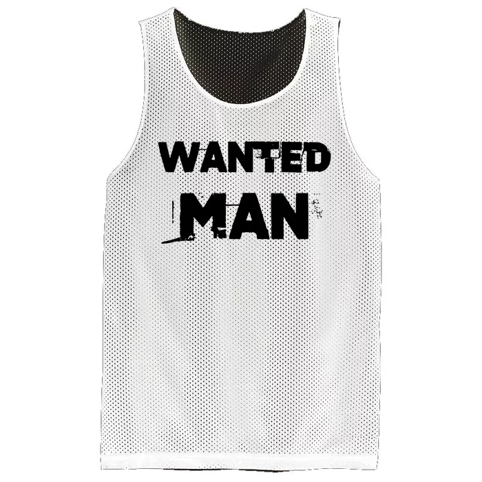 Wanted Man Funny Meme Mesh Reversible Basketball Jersey Tank