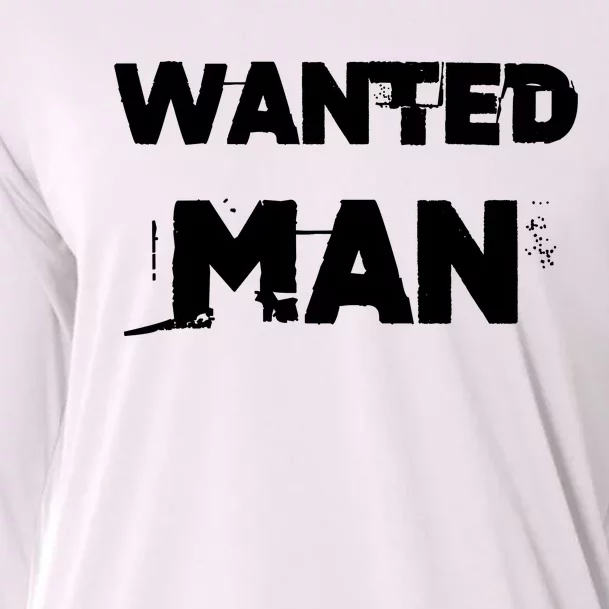 Wanted Man Funny Meme Cooling Performance Long Sleeve Crew