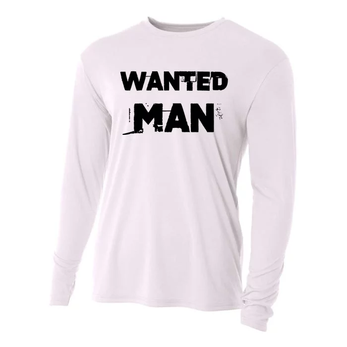 Wanted Man Funny Meme Cooling Performance Long Sleeve Crew